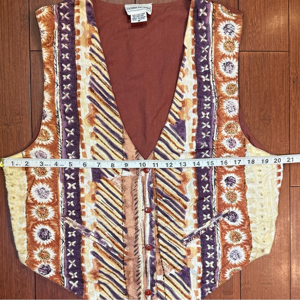 Women's Multicolor Patterned Vest - Picture 6 of 7